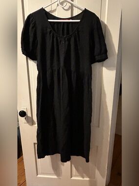 Pyne and Smith black midi 100% linen dress